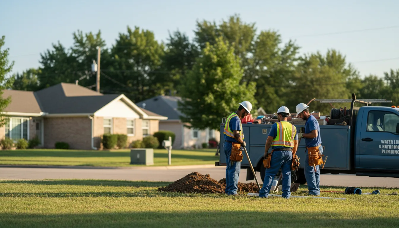 Residential water line and bathroom plumbing service in Palmyra, IN